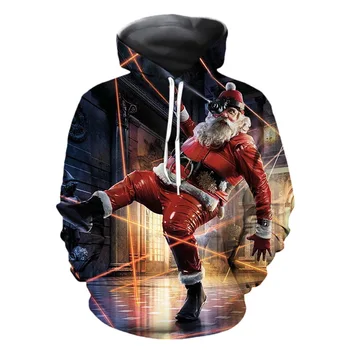 

3D print hoodies pullover hooded sweatshirts for men women lovers 2019 autumn fashion hip hop street wear Christmas old man
