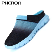 2021 Men Women Summer Sandal Mesh Mules Breathable Padded Beach Flip Flops Shoes Solid Flat Bath Slippers Outside Mens Slippers