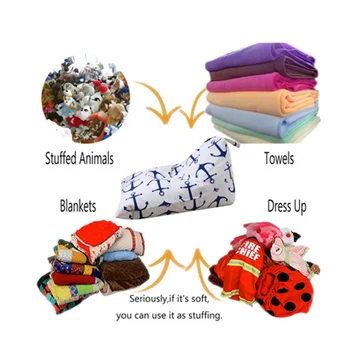 

children large capacity plush storage bean bag，new clothing towel storage bag for seat bean bag