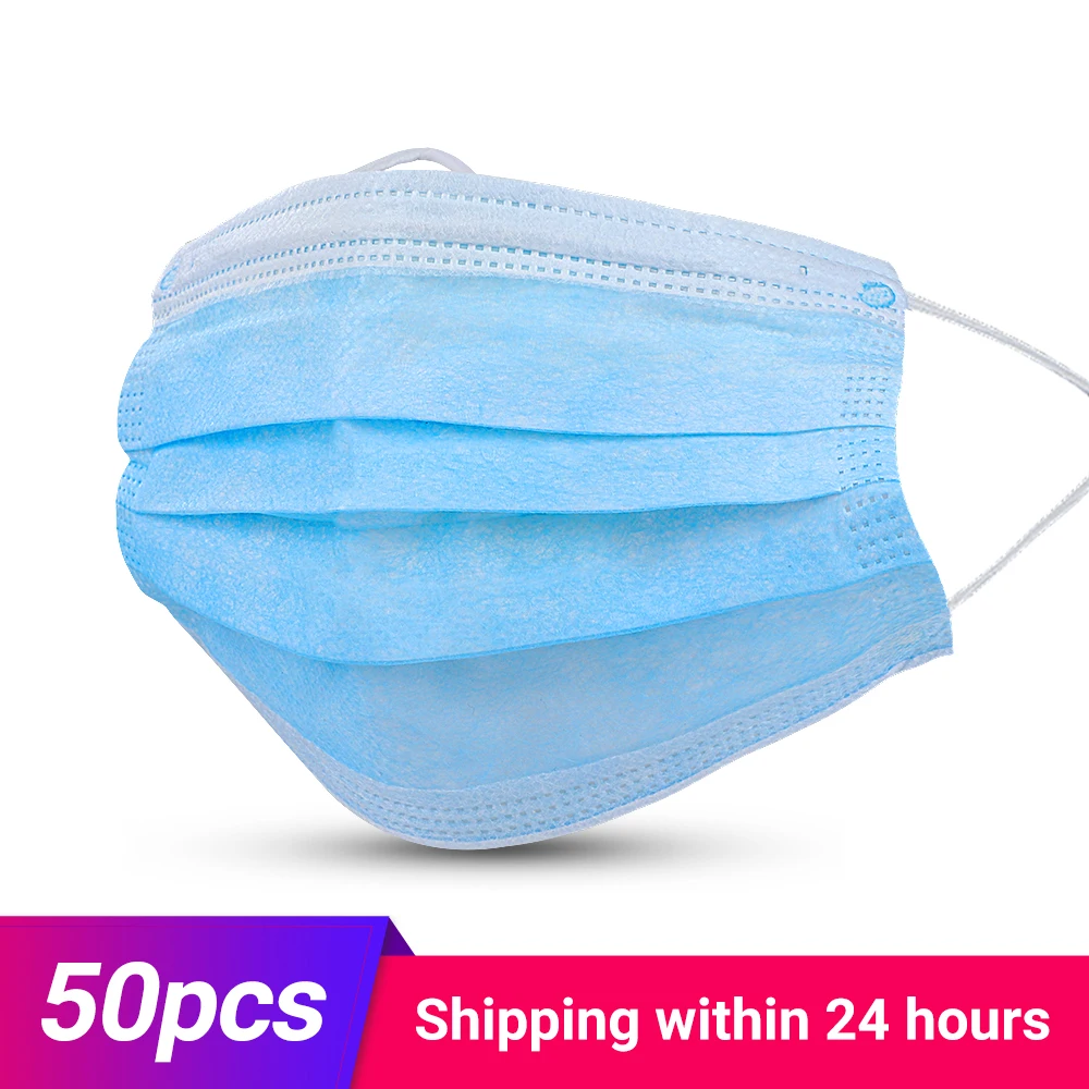 

10/30/50/100pcs Disposable Protective Mouth Masks 3-Ply Face Masks Anti-virus Anti-Dust ffp3 Dust Gas Mask Filter