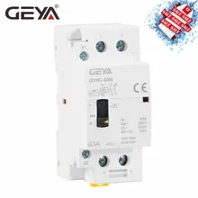 GEYA GYHC 2P 40A 63A 2NO или 2NC Бытовая модульная din-рейка монтаж контактор переменного тока AC220V 230V ручное управление