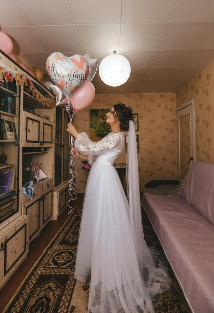 Богемные свадебные платья, Vestido De Novia, платье принцессы для свадебной вечеринки, свадебное платье трапециевидной формы с аппликацией, фатиновое платье с рукавами-фонариками