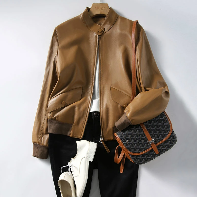 

Fashionable Women's PU Jacket Coat Cotton Lining Loose Large Size Motorcycle Jacket Women's PU Jacket Autumn Winter Tops X337