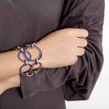 Женские Ювелирные изделия, креативная живопись, масло, нерегулярные, ручной орнамент, личность, простой геометрический круг, микс и сочетающийся браслет