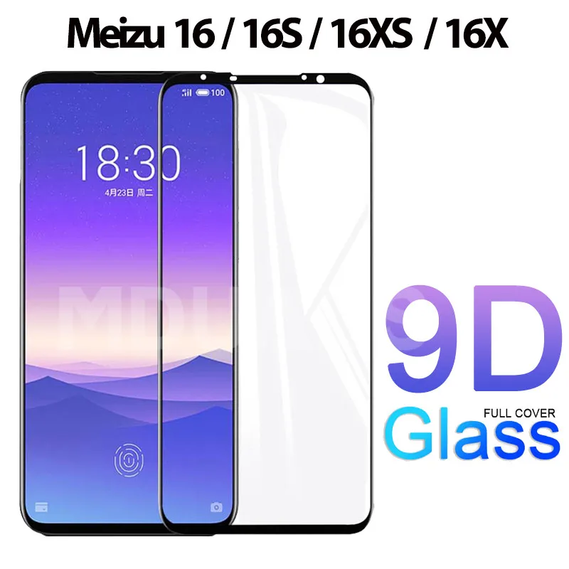

9D Full Curved Tempered Glass For Meizu 16 th Plus 16S 16X 16XS X8 Note 8 9 M8 Pro 7 Plus Screen Protector Protective Film Case