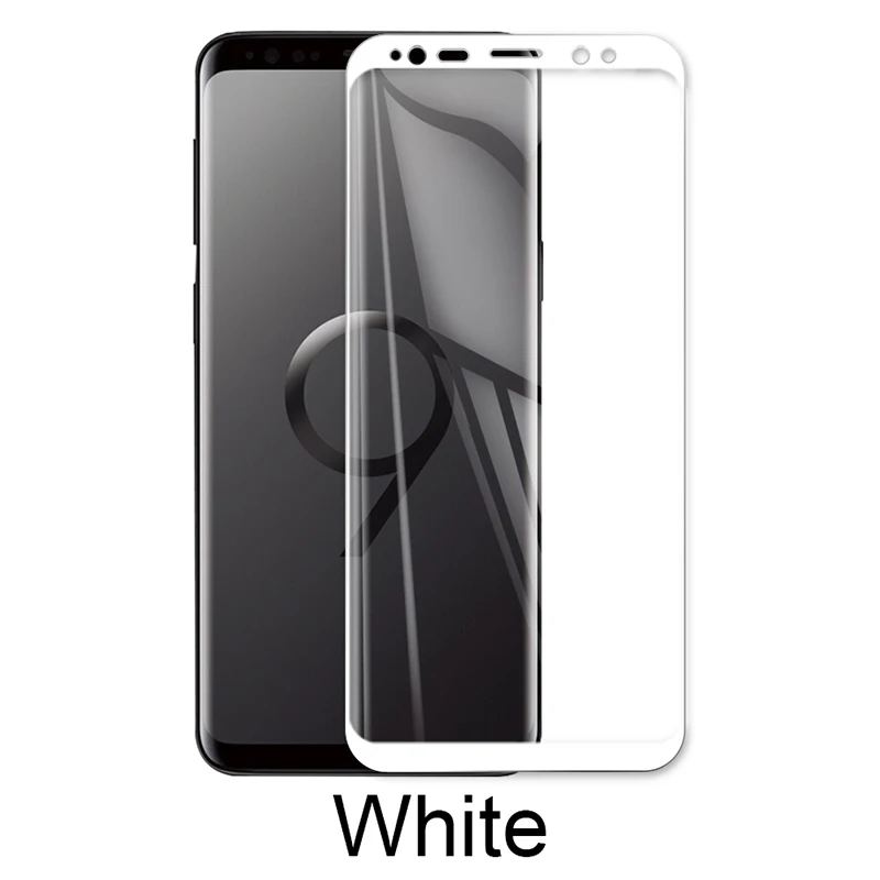 Изогнутое полностью проклеенное закаленное стекло для samsung Galaxy S8 S9 Plus Lite Note 8 9 Защита экрана полное покрытие для samsung s10 e стекло - Цвет: White