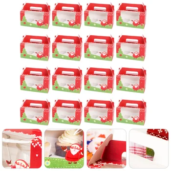 

Christmas Cupcake Boxes Eco-friendly Cake Container Handy Cupcake Boxes Cake Packaging Cases for Home Store Party