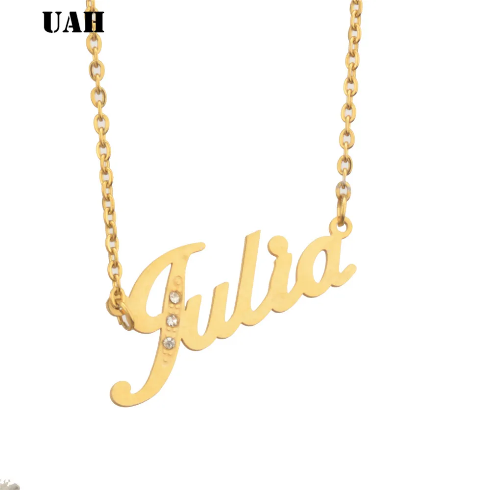 UAH Julia имя или золотое ожерелье колье с заказным именем персонализированные подвески ожерелье s красота матери Подарки