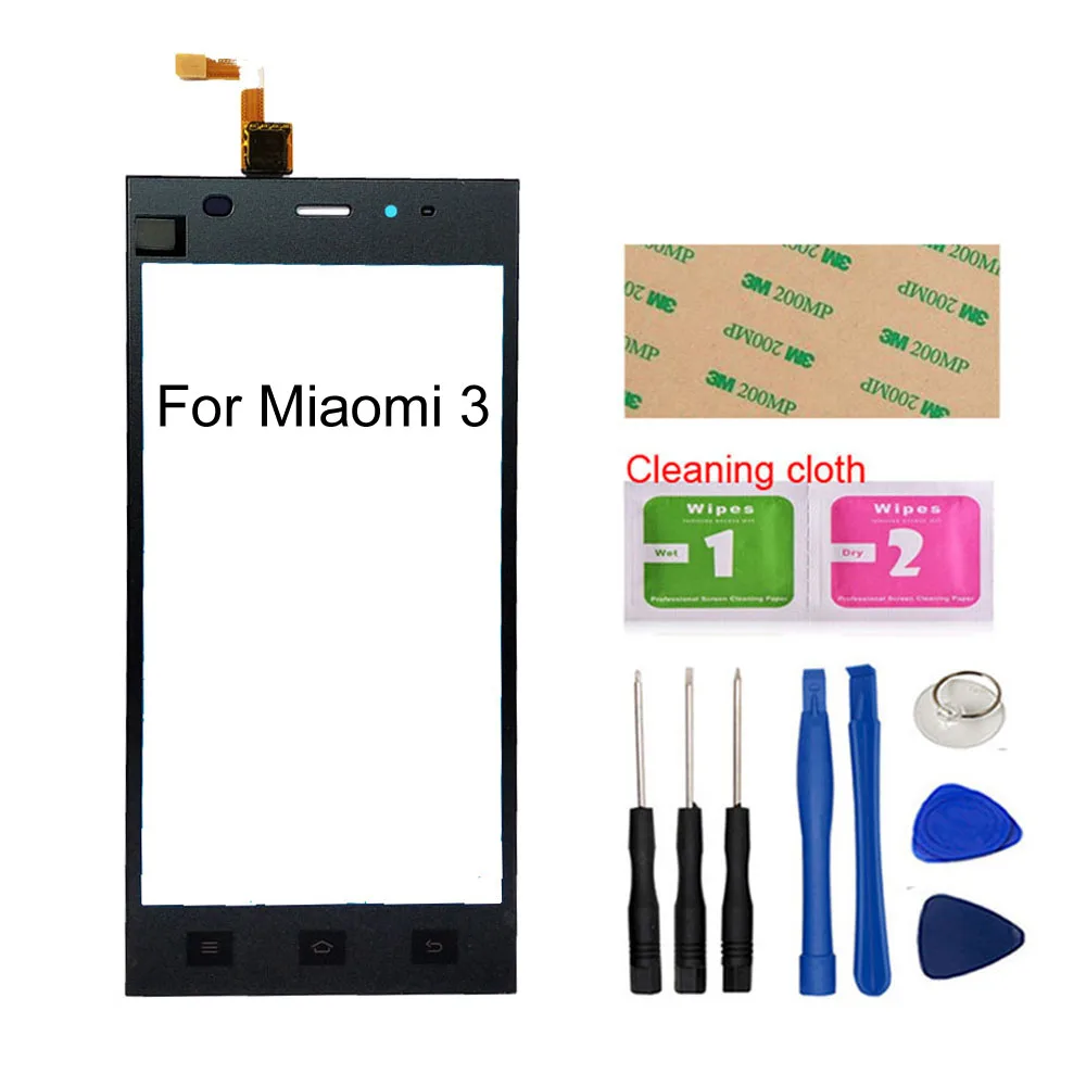 Для Xiaomi Mi 3/4 сенсорный экран для Xiaomi Mi 4/3 сенсорный экран дигитайзер сенсор стеклянная панель Замена - Цвет: Mi3 Black Tool
