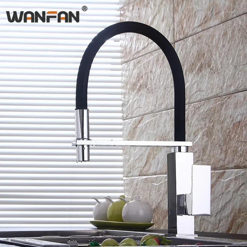 Kitchen Faucet Brass Single Handle Pull Down Tap Durable Spouts Swivel 360 Degree Black Sink Water Mixer N22-213 | Обустройство дома