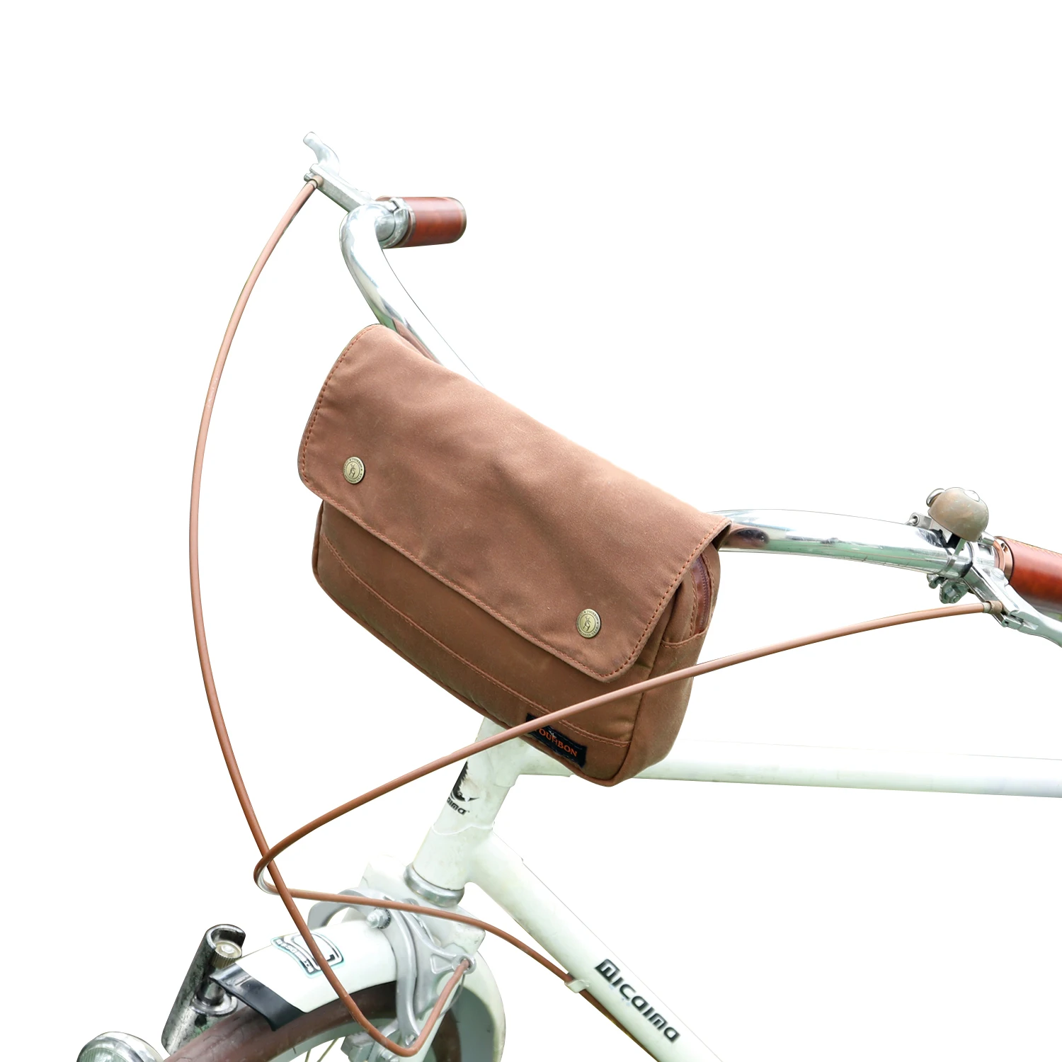 TOURBON Borsa per bicicletta in tela con barra per il trasporto