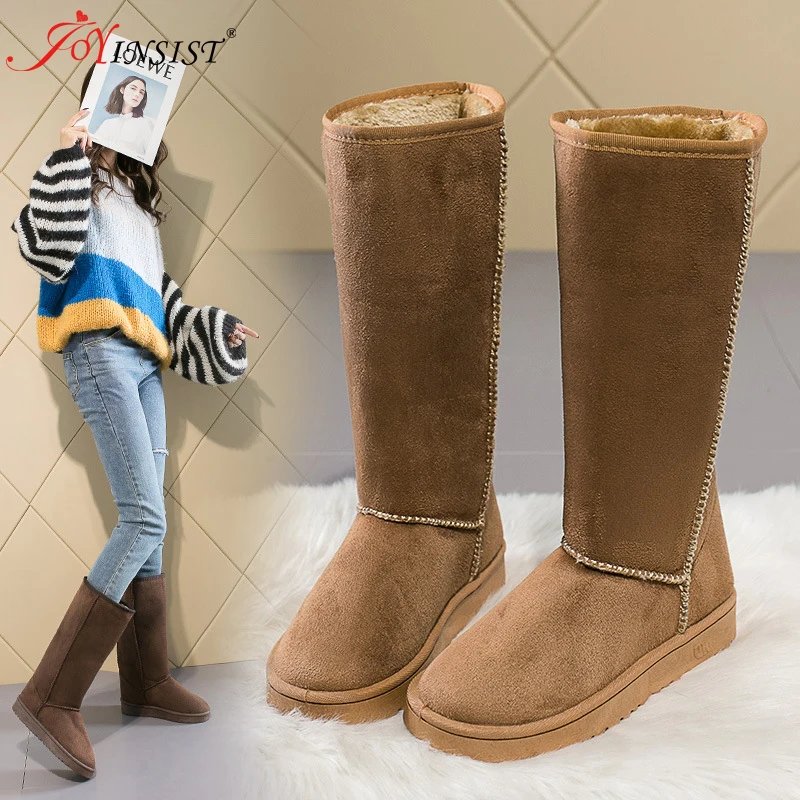 Foreign Trade Europe  America Classic Snow Boot Women Gaotong Snow Boots Female Russia 33 Centimeters Height Boots 41 Yards Code