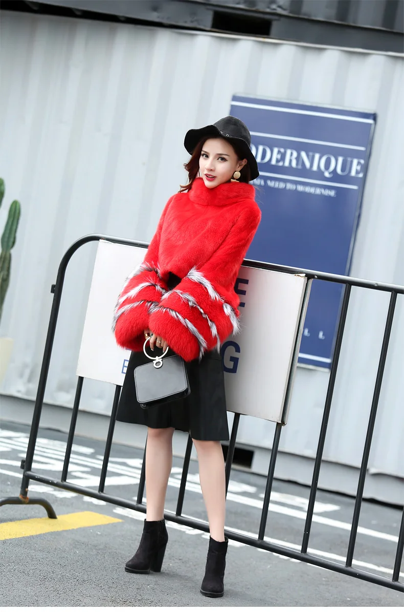 real mink fur coat woman jacket fox fur (11)