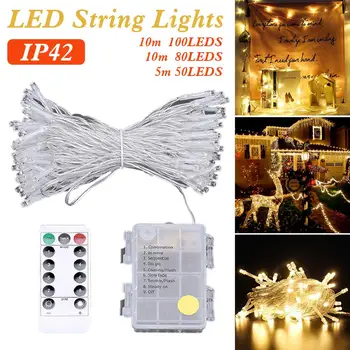 

LED String Lights Battery Operated Fairy Lights 8 Lighting Modes Waterproof Lights for Indoor Outdoor christmas tree decor