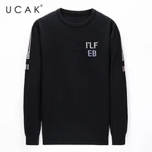 UCAK Brand 2020 NEW Fashion Style Autumn Winter Casual O-Neck Sweaters Mens Clothes Pull Homme Streetwear Letter Sweater U1102