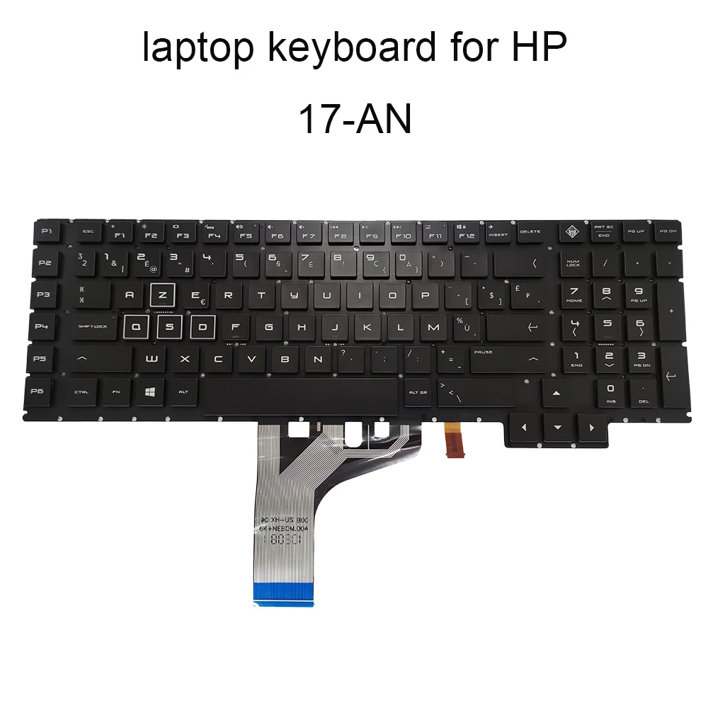 

Backlit keyboard 17 AN Replacement keyboards for HP OMEN 17 AN 010CA BE Belgian black Thick backlight line NSK XH1BQ AEG3BB00020