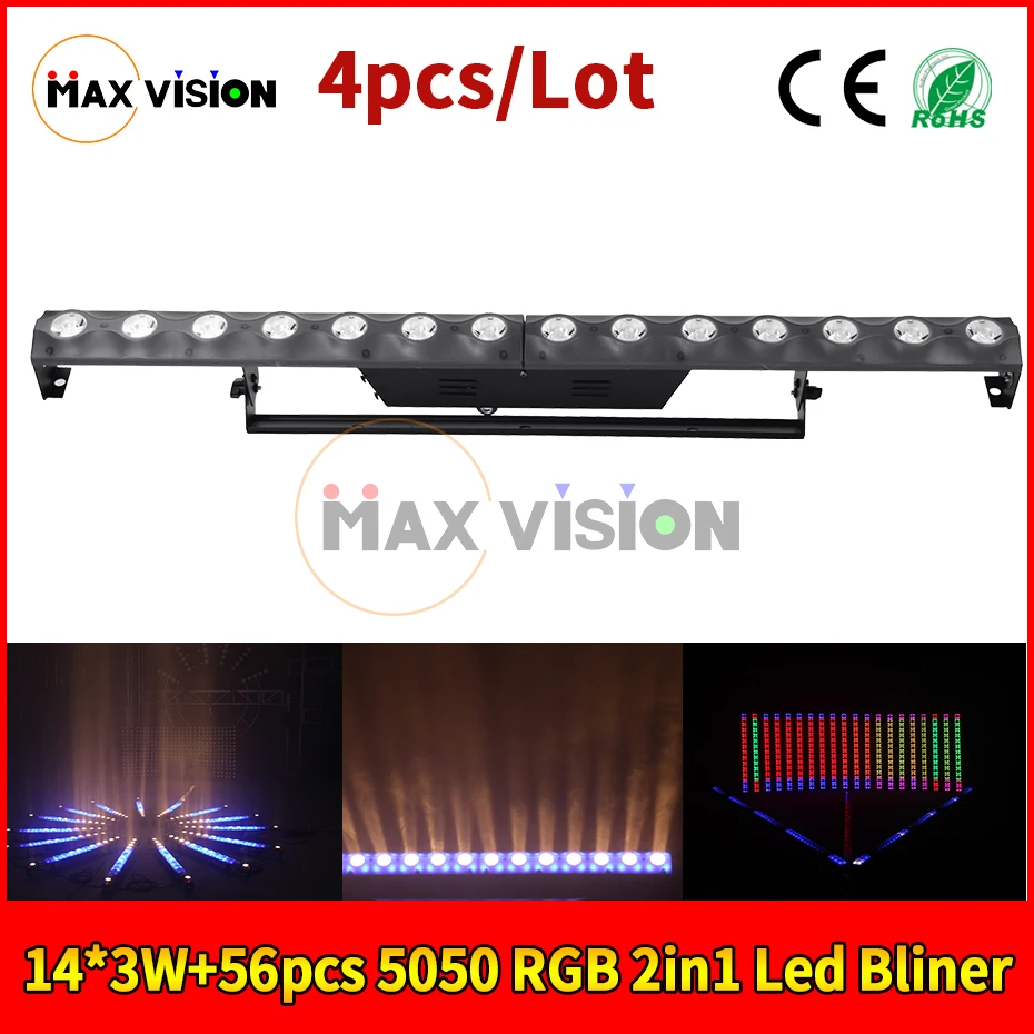 

4 pcs 14*3W 2in1 wall washer led bar individual controll stage light 56pcs 5050 RGB pixel bar light For Landccape And Church