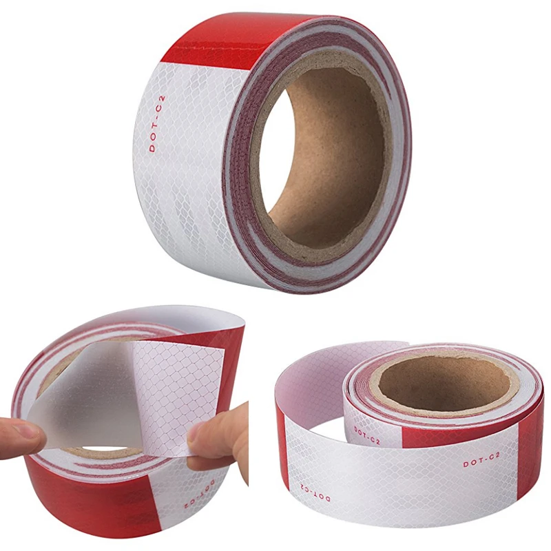 DOT-C2 Conspicuity Safety Reflective Tape Red White For Trailer Vehicle Truck, Trailer Reflector, Reflector Tape Roll