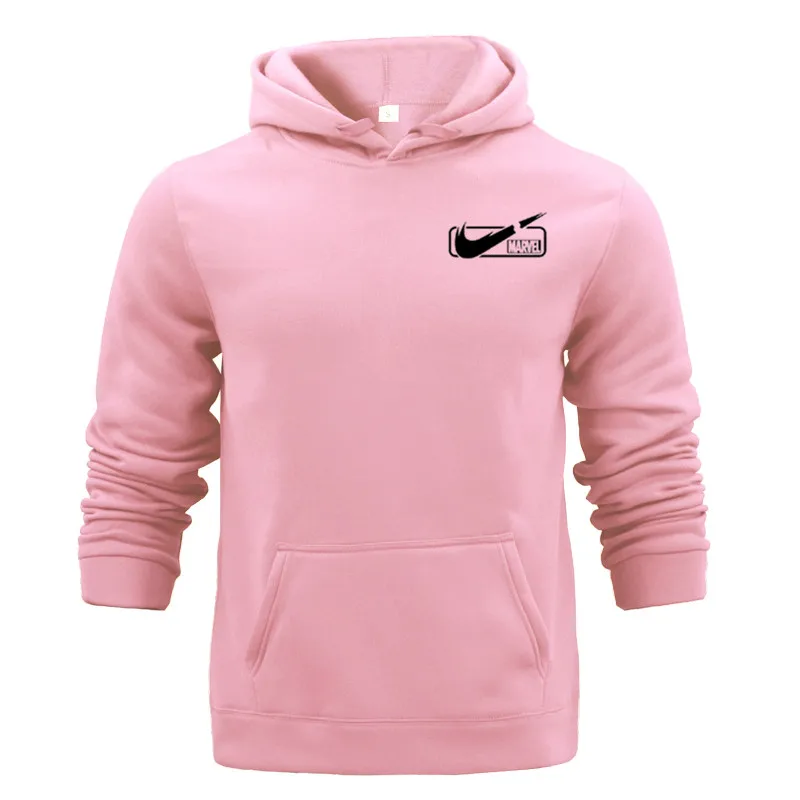 

2019 New Social Marvel Hoodies for Girls Solid Color Hooded Tops Man Women's Sweatshirt Long-sleeved Winter warm sweatsuit men