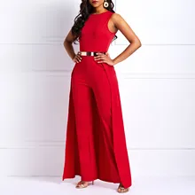 2020 Elegant Solid Red Fashion Sleeveless Rompers Women Sets Office Ladies Work Wear Pant Suit Jumpsuits Overalls Female Clothes 2020 Elegant Solid Red Fashion Sleeveless Rompers Women Sets Office Ladies Work Wear Pant Suit Jumpsuits Overalls Female Clothes