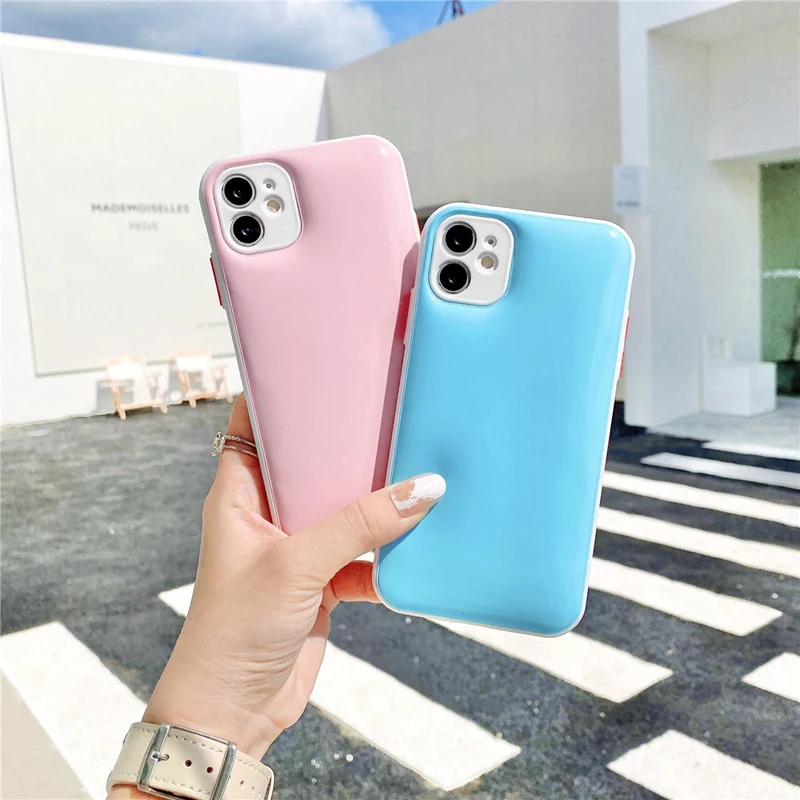 Soleeanre 3D Jelly Candy Color Cooling Phone Case For iPhone 13 11 12 Pro Max Mini XS XR 7 8 Plus Soft Silicone Shockproof Cover 