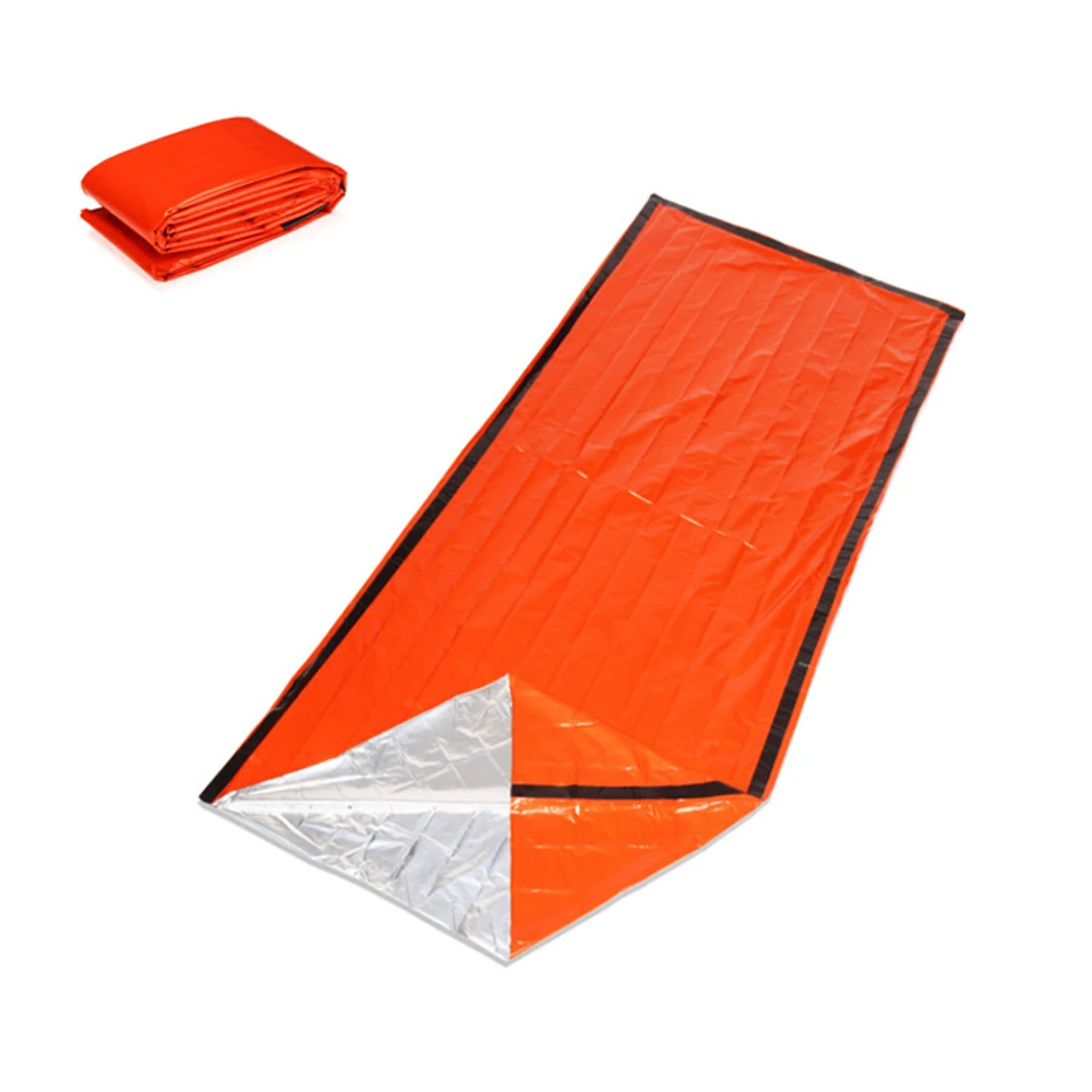 

Outdoor Emergency Sleeping Bag With Storage Bag Keep Warm Waterproof First Aid Thermal Blanket Camping Survival Gear 200*90cm