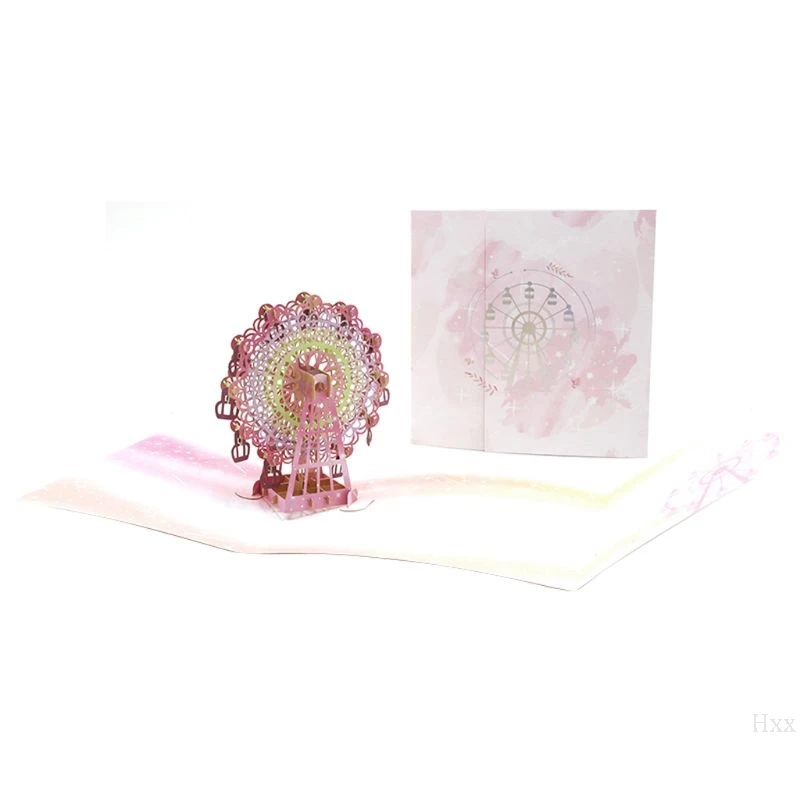  New 3D Pop Up Ferris Wheel Greeting Cards Postcards Invitations Envelope Birthday - 4000340972997