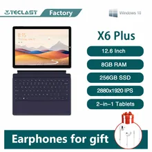 Teclast x6 plus notebook 2 em 1 tablet 12.6 Polegada tela de toque windows 10 ram 8gb 256gb ssd intel n4100 2880 × 1920 ips usb3.0 pc