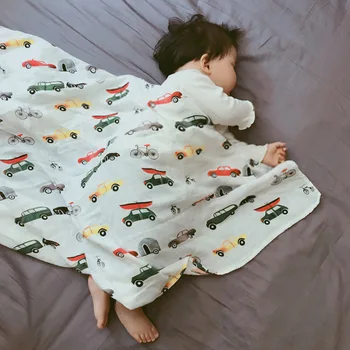 

120x120cm Baby Blanket Muslin Squares Bamboo Cotton Baby Wrap Cloth Blanket Infant Crib Quilt Print Swaddle For Newborns