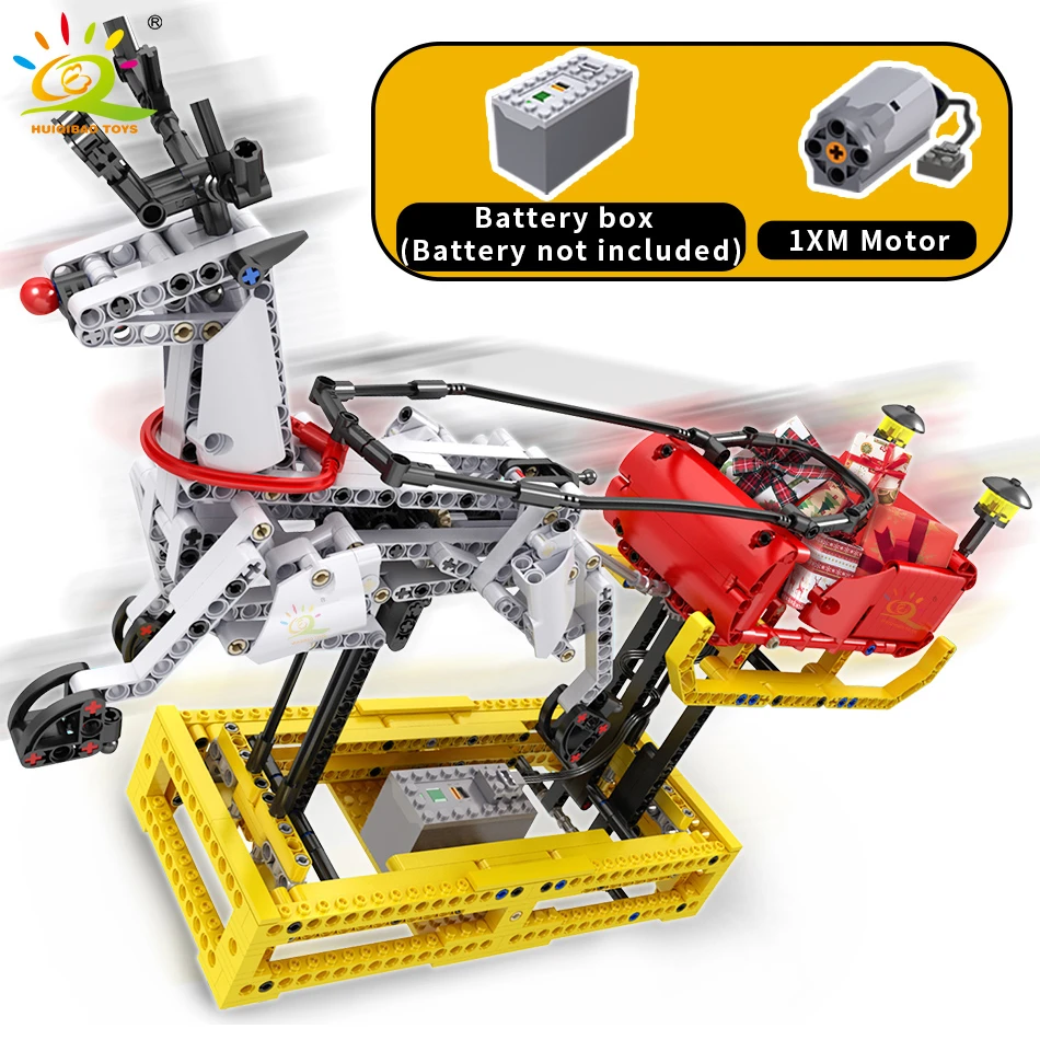 Huiqibao Stadt Elektronische Rentier Schlitten Auto Bausteine Technische Weihnachten Hirsch Ziegel Kreative Spielzeug Geschenke Kinder Kinder Technic Electronic Blocks Aliexpress