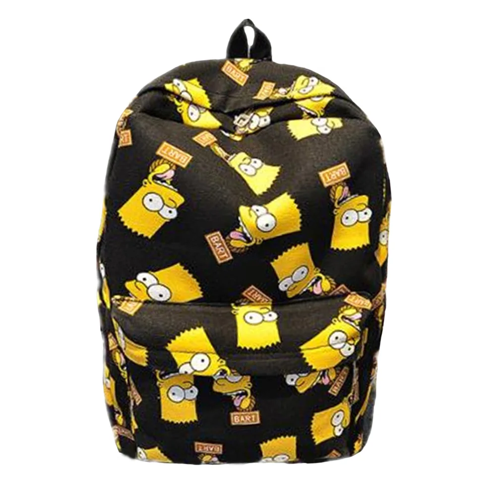 

Pretty Cartoon Backpack Canvas Printing School Bags Teenager Unisex Funny Cartoon Casual Shoulder Bag Large Capacity Travel Bags