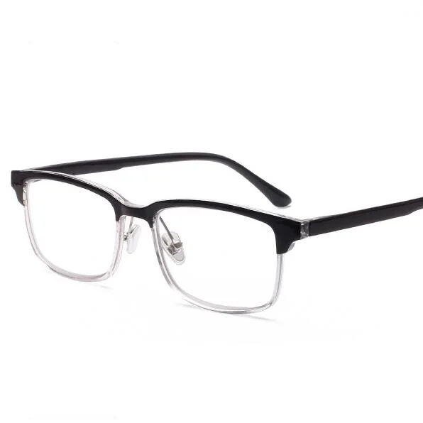 black clear COOLSIR-1,0-1,5 To-3,0 очки для близорукости с защитой от синего света, мужские линзы из смолы, квадратные очки по рецепту, близорукие очки - Цвет линз: black clear