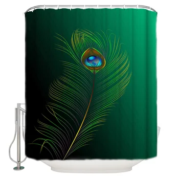 

Feather Of Creative Art Shower Curtain Waterproof Bathroom Curtain Polyester Bath Curtain Home Decor 12 Hooks