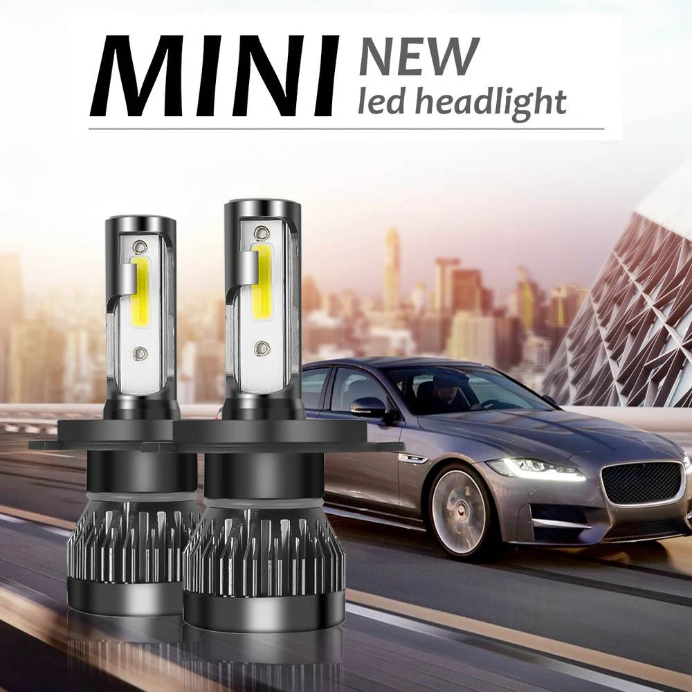 Светодиодный светильник Mini 1 для автомобиля 2 шт./компл. 9005 9006 H1 H4 H7 H11 импортный чип