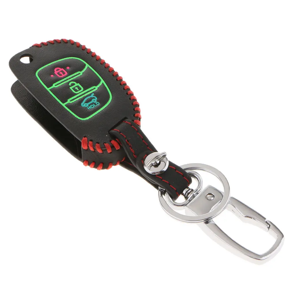 Authentic Leather Remote Smart Key Protector Bag with Chain for HYUNDAI 14 MISTRA 15 ELANTRA SANTA 13-15ix35 ix25 |