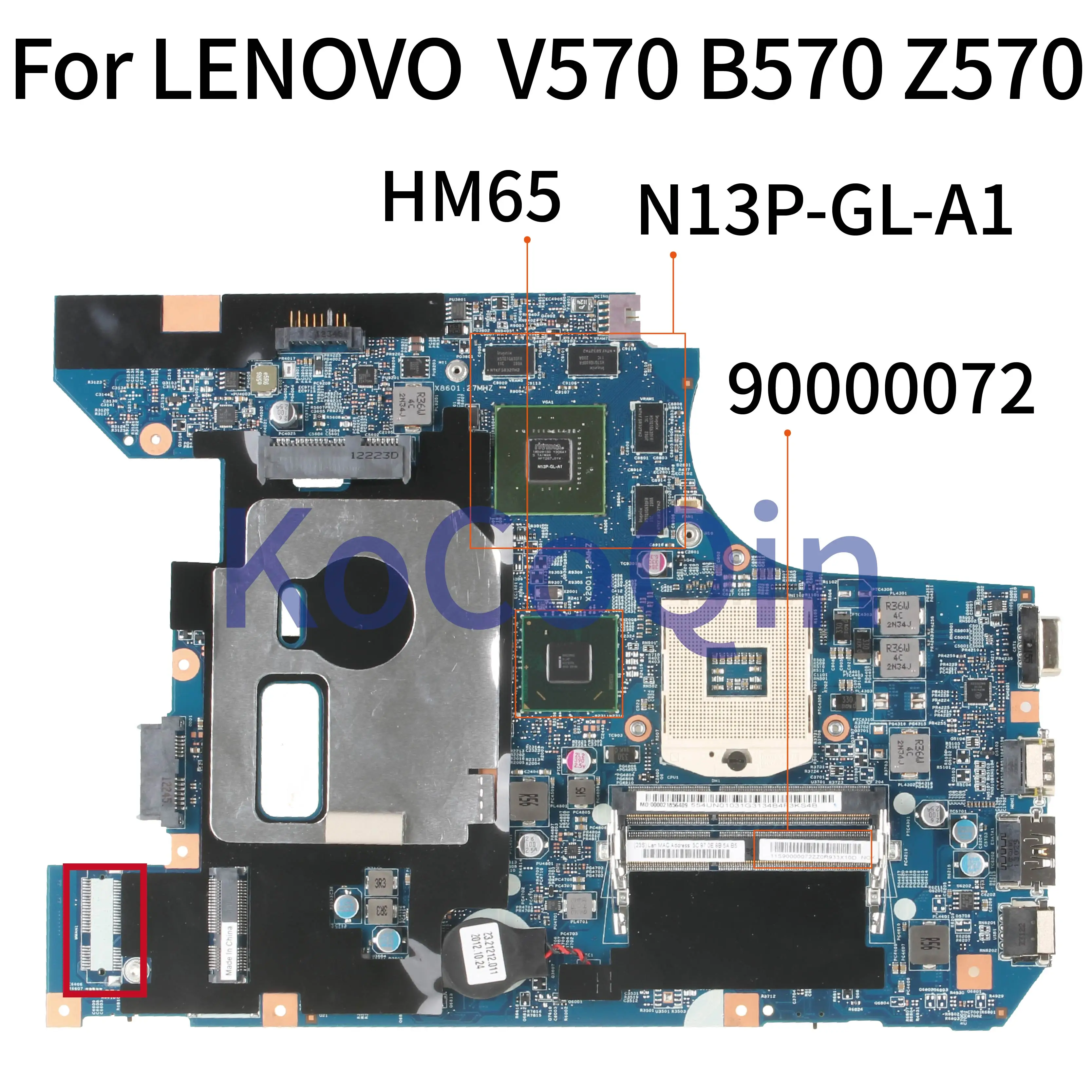 Материнская плата KoCoQin для ноутбука LENOVO V570 B570 Z570 HM65 90000072 10290 4|Материнские платы