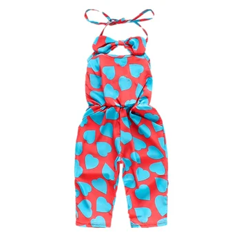 

2020 Girls Fashion Printing Sleeveless Rompers For Little Kids Jumpsuit T-shirt Pants Overalls Hot Selling