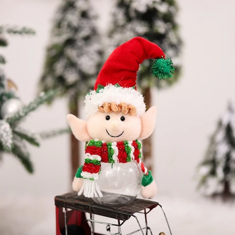 Ornament elf Dolls Xmas Tree Decor Hanging Elf Pendant Candy Jar Christmas Home Decorations New Year kid Gift Noel