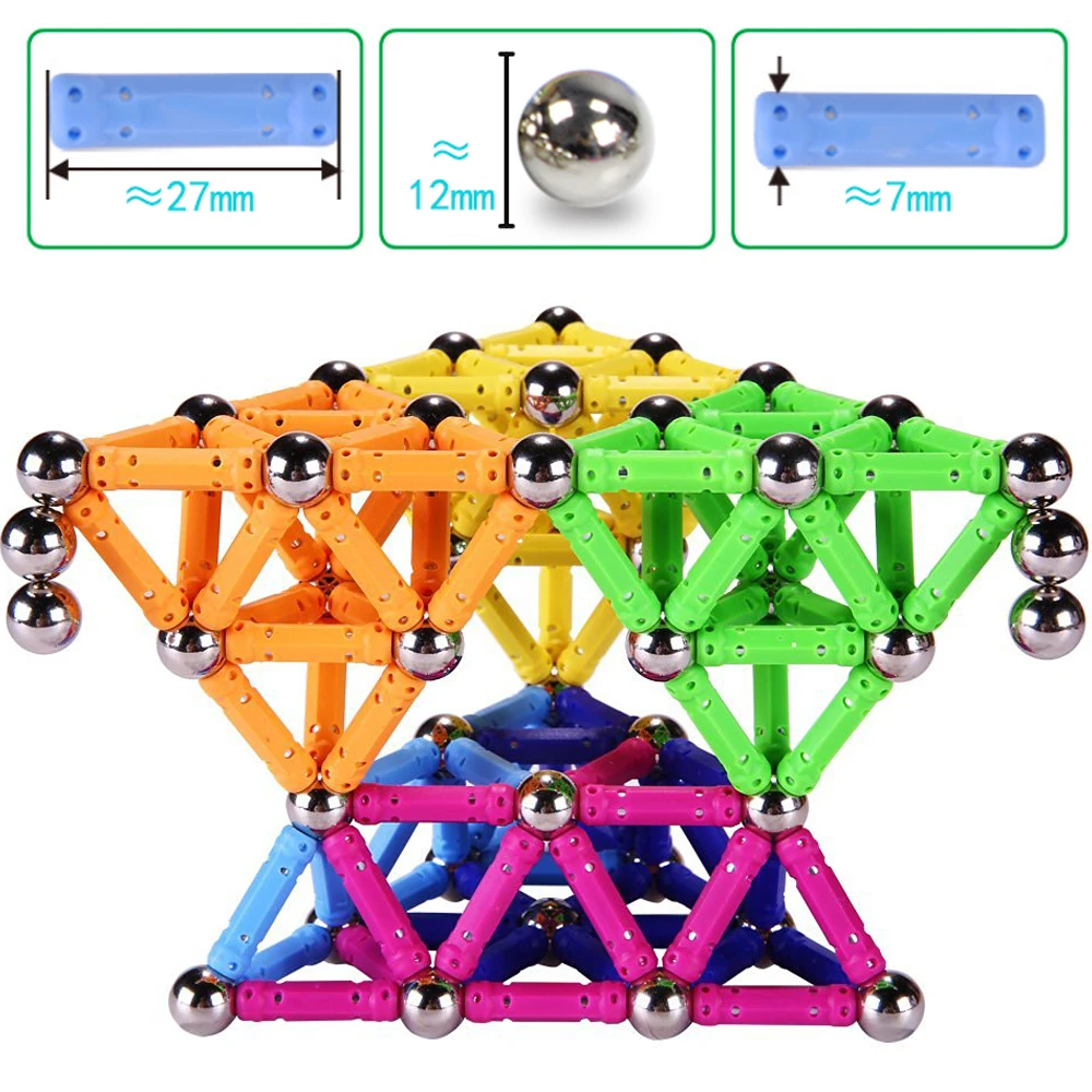 268 шт. магнитные строительные блоки магнитные палочки металлические шарики Магнитный дизайнерский Строительный набор образовательных игрушек для детей подарок