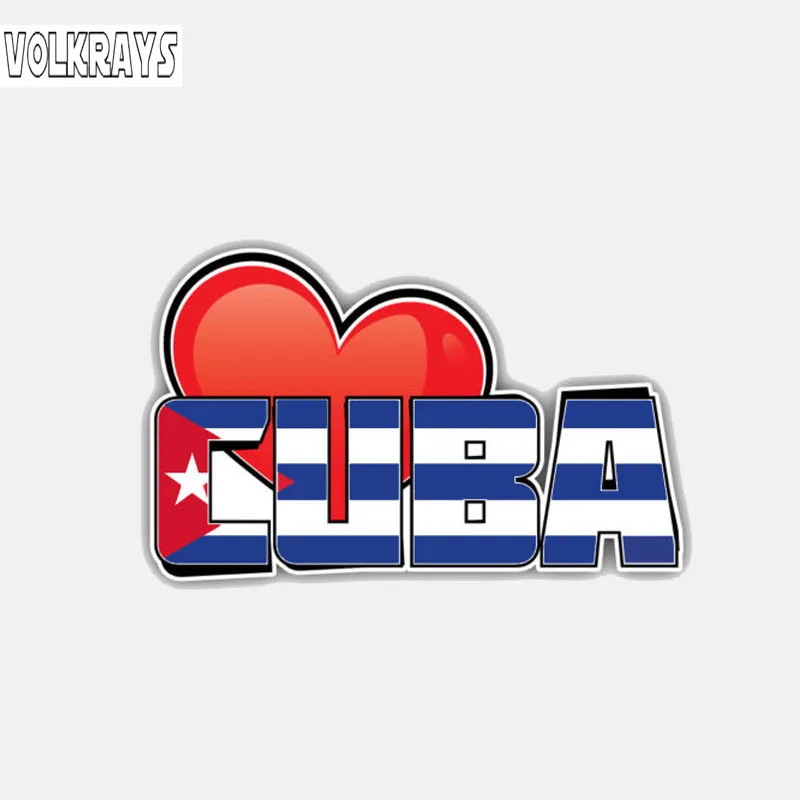 Volkrays индивидуальная Автомобильная наклейка с флагом кубинского сердца