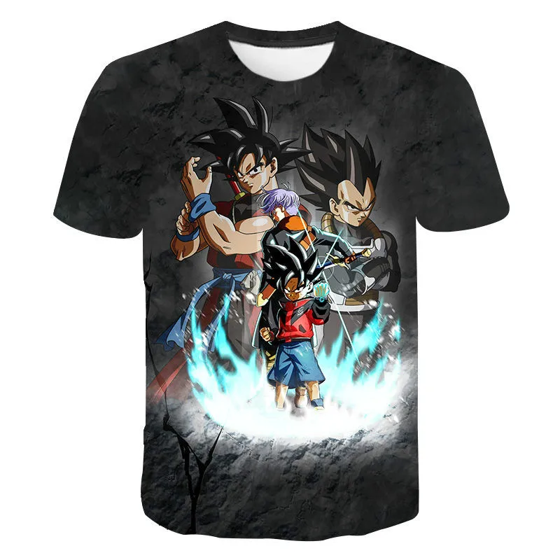 

2020 new fashion brand 3D T-shirt men's dragon ball short-sleeved T-shirt-boy cartoon polyester T-shirt