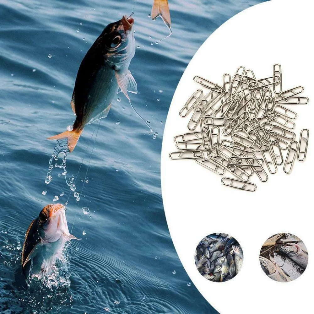 50pcs fishing needle powerful fast link clip fast fishing tackle fast replacement lead link clip stainless steel rotation 30N11 (11)