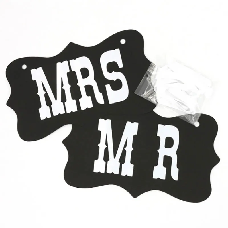 Suitable For Bar Western Restaurant Home Outdoor Hand-held Festival Party Wedding Creative Mr&Mrs Creative Wedding Photo Props