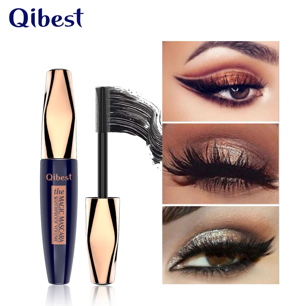 

New Thick Curling Sweat Proof Not Blooming Waterproof Liquid Lash Extensions 4d Silk Fiber Eyelash Magic Mascara Makeup