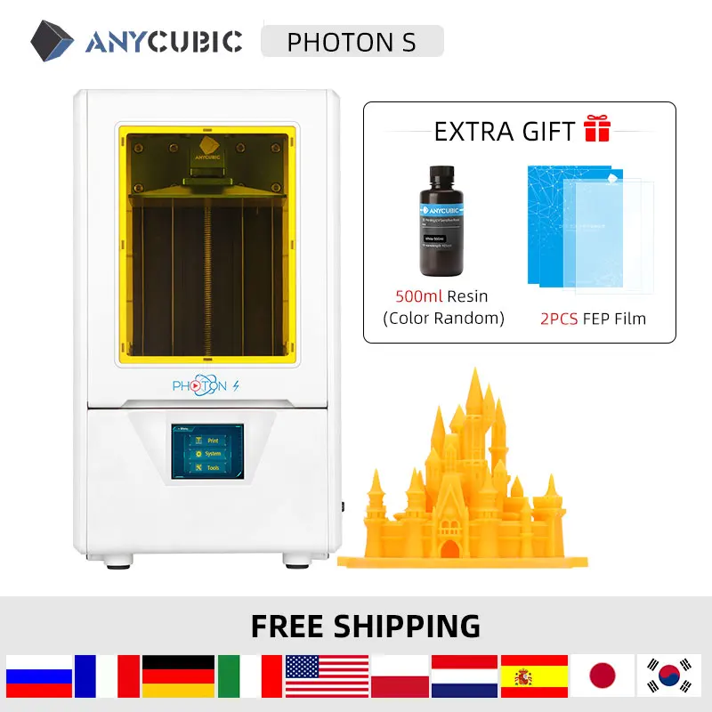 Anycubic Photon S 3d принтер SLA Быстрый срез 2 к экран 405nm УФ светильник Настольный impressora