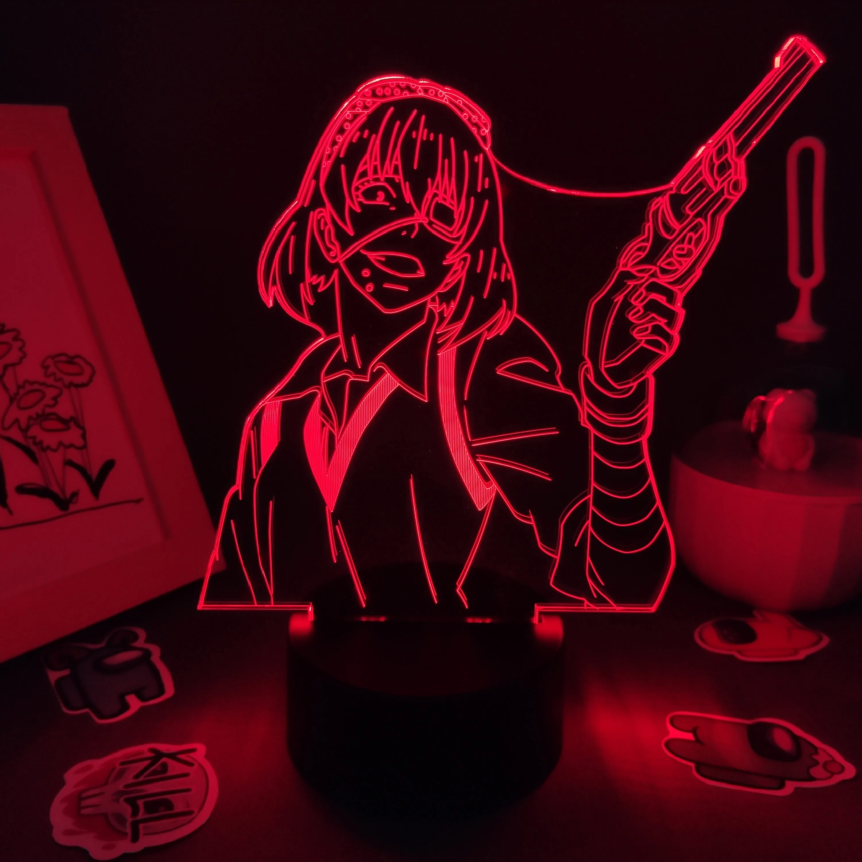 Anime Kakegurui Figure Midari Ikishima LED RGB Night Lights Cool Gift for Friend Lava Lamp Children Bedroom Bedside Table Decor best night light