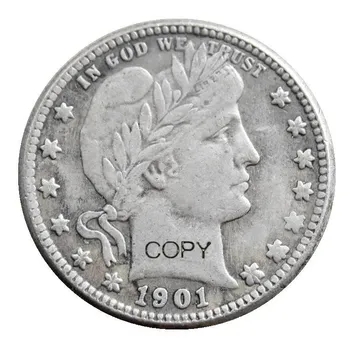 

US 1901 P/S/O Barber Quarter Dollars Silver Plated Copy Coin