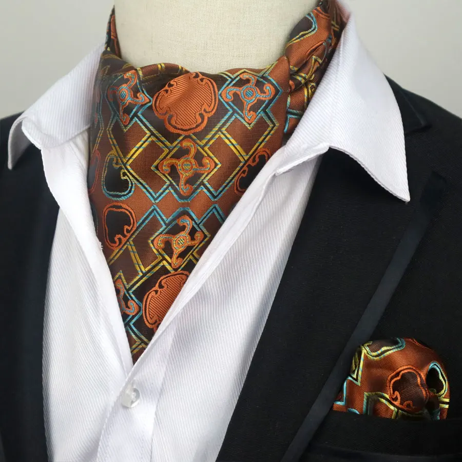 Распродажа, 67 цветов, мужской роскошный Шелковый Аскот, галстук, набор, мужской галстук, платок-галстук, набор, Цветочный, Пейсли, в горошек, карманный, квадратный, набор для свадебной вечеринки - Цвет: SMT-LJT01-21