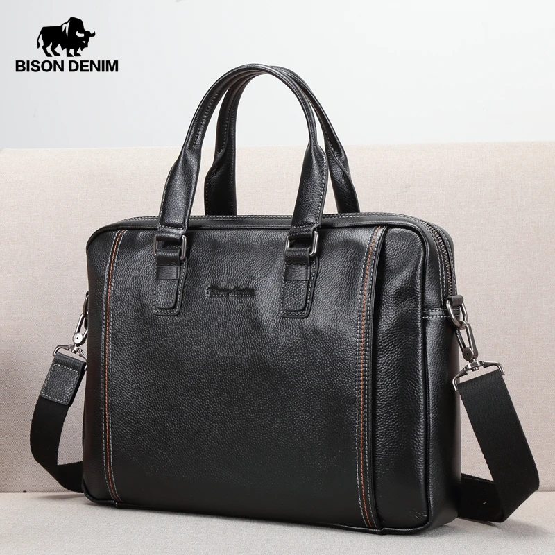 #^Special Price Мужская сумка BISON DENIM, деловая сумка через плечо из натуральной кожи для ноутбука, N2739-4 #^Special Price Мужская сумка BISON DENIM, деловая сумка через плечо из натуральной кожи для ноутбука, N2739-4