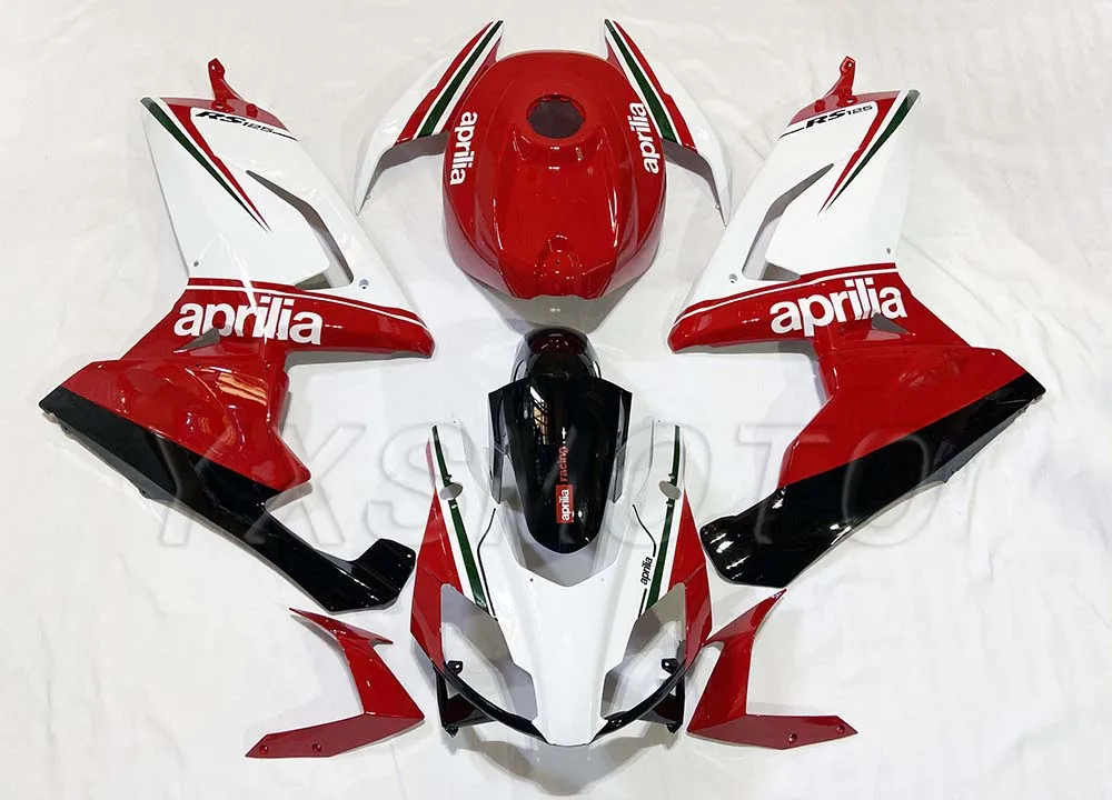 Абсолютно ABS механический инжектор обтекателя комплект для Aprilia RS4 125 2006-2011 Красный Белый Кузов Обтекатели rs4 06 07 08 09 10 11 - Цвет: Красный